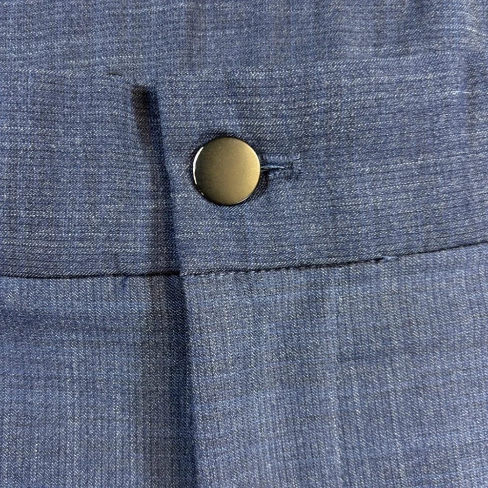 State & Liberty Athletic Fit Stretch Pants Mens 36 Blue Wrinkle Free Suit Dress